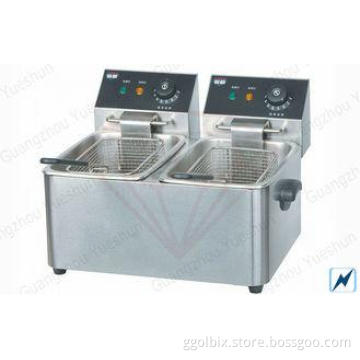 Stainless Steel Electric Deep Fryers , Dual Basket Deep Fry